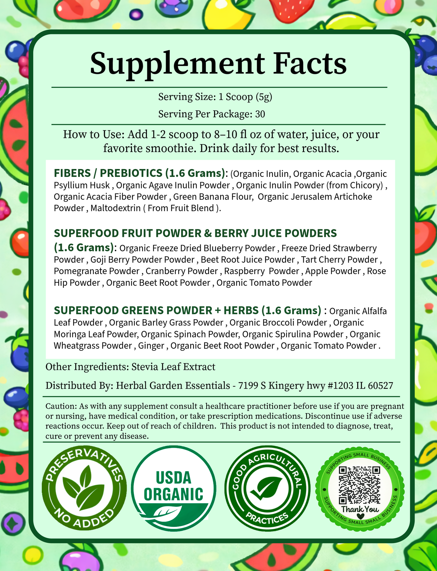 1. Superfoods: Fruits + Greens (Powder) *New Product*🍃