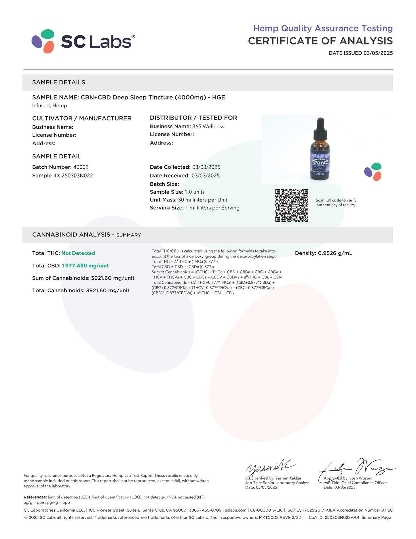 CBN+CBD Deep Sleep Tincture (2000mg)