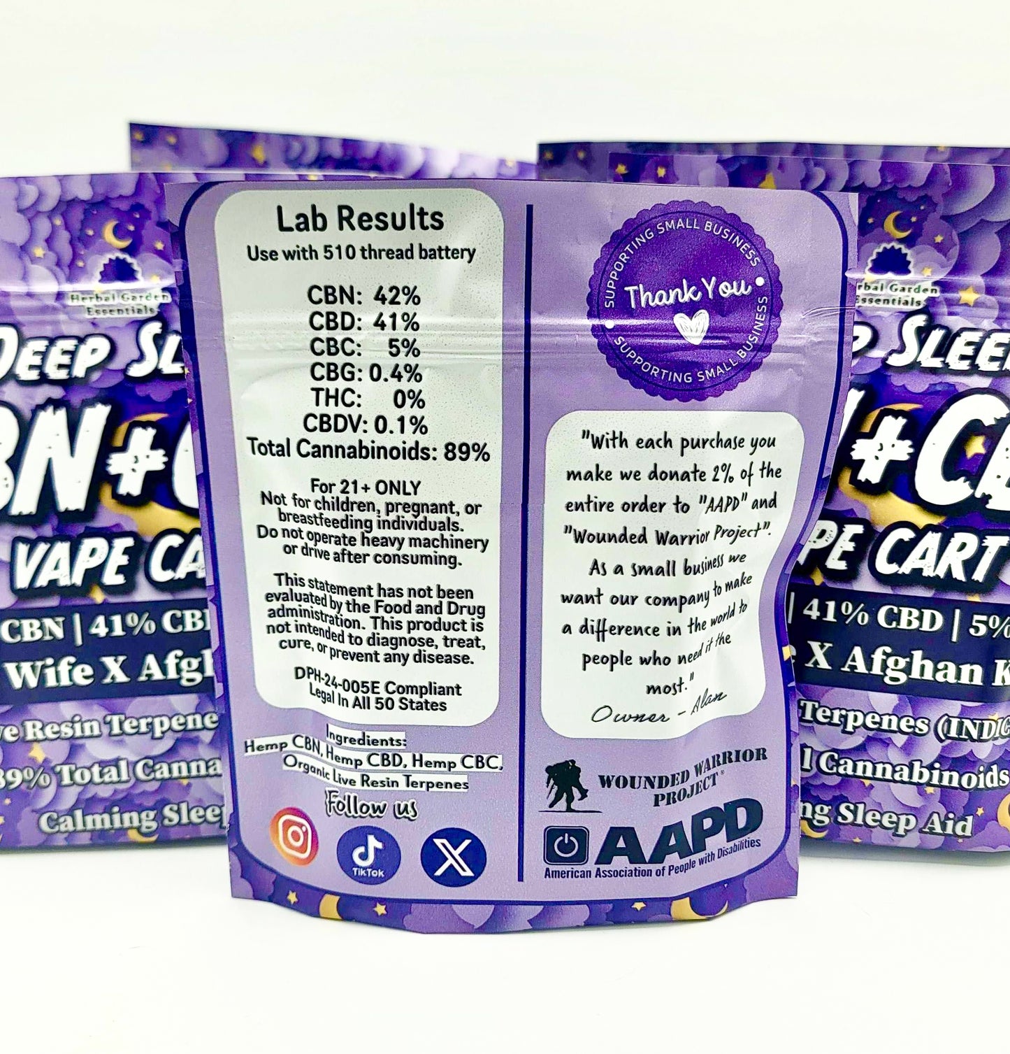 1. CBN+CBD Deep Sleep Vape Cart (Live Resin) INDICA