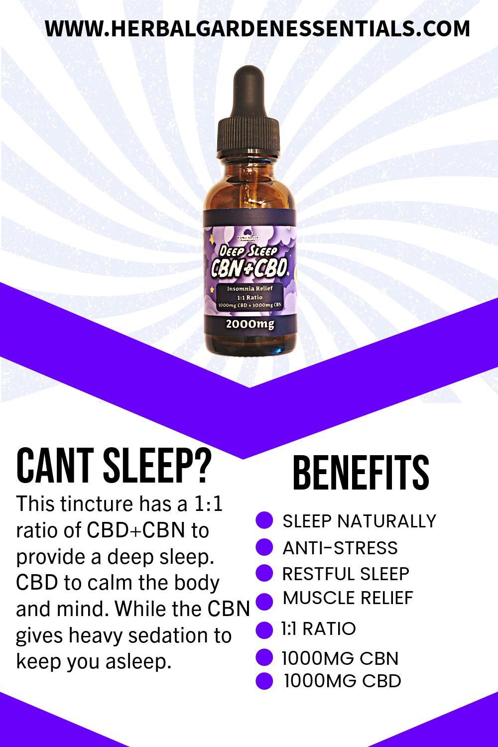 CBN+CBD Deep Sleep Tincture (2000mg)